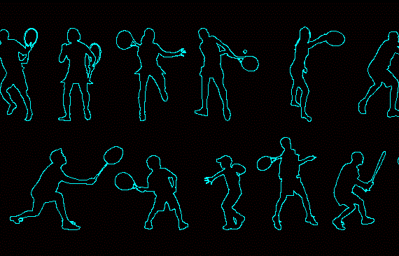 Human silhouettes (tennis players)