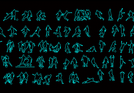 Silhouettes of people playing football - part 2
