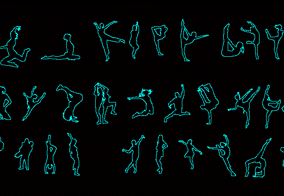 Human silhouettes, ballet