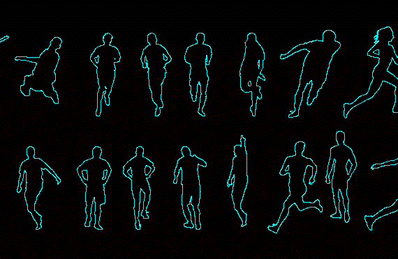 Human silhouettes (athletes)