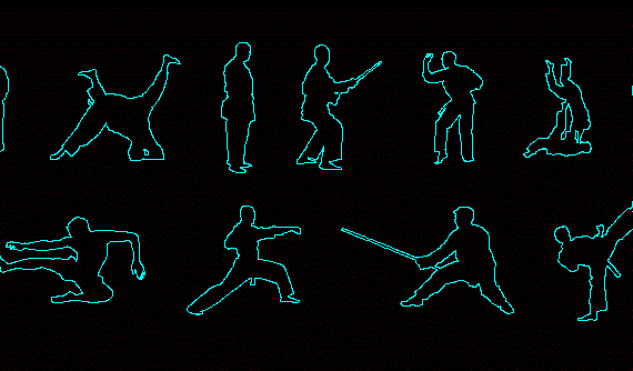 Silhouettes, martial arts