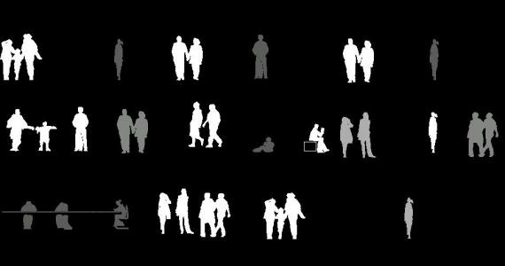 Silhouette image of a group of people