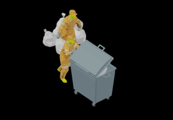Урны - мусорные баки - трехмерное изображение