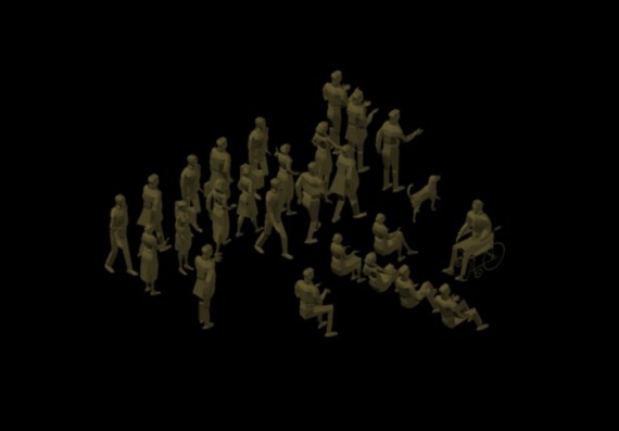 Blocks - Arrays of People - 3D Image