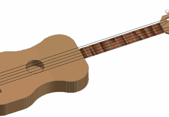 Гитара - трехмерное изображение