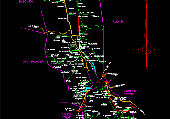 Chihuahua City Navigation Map
