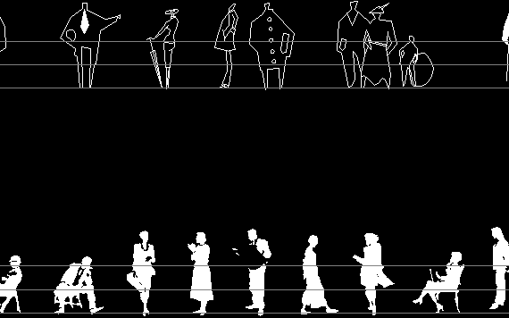 A large collection of silhouettes of people