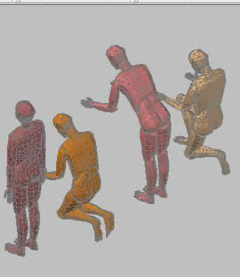 People in Different Poses in 3D