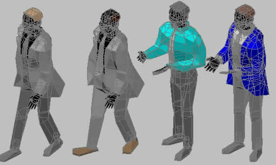Array of people in 3D