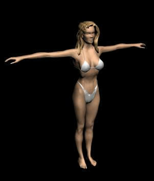 3D image of a woman in underwear