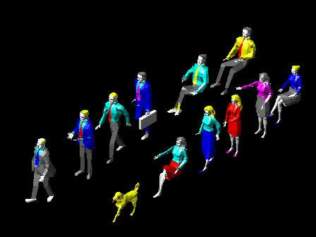 3D image of the mass of people