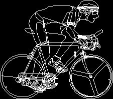 Концепт велосипедиста - вид сбоку