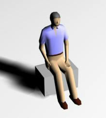 3D image of a sitting man