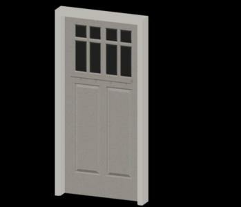 3D exterior wooden door