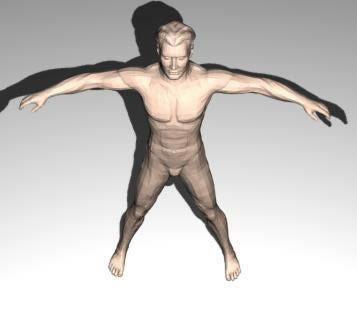 3D image of a naked man