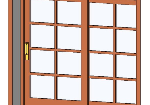 Раздвижная балконная дверь в 3D