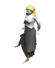 3D image of a woman on a walk