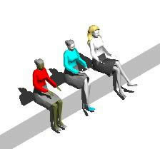 Трехмерное изображение сидящих женщин