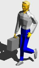 Image of a strolling man with a briefcase in his hands