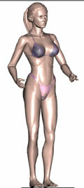 3D image of a woman in a swimsuit