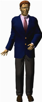 Трехмерное изображение мужчины в костюме