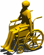 Трехмерное изображение женщины в инвалидной коляске