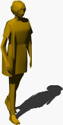 Трехмерное изображение гуляющей женщины