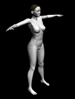 3-D image of a nude woman