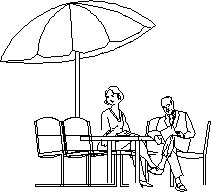 Изображение пары людей под зонтиком