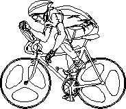 Cyclist - image is made in vertical section