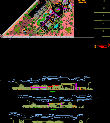 Set of views on the plan of the health center