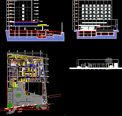 Hospital project: planes, sections, projections