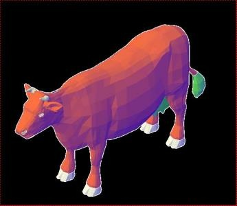 Детализированное изображение коровы в 3D