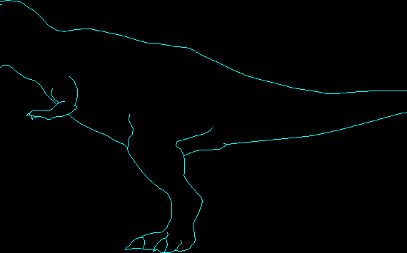 Side projection of Rex tyrannosaurus