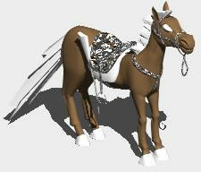 Horse with support 3d