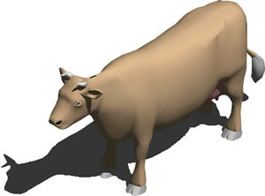 Корова 3d с применяемыми материалами