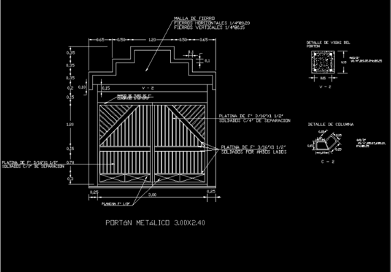 Design of metal gates with technical characteristics