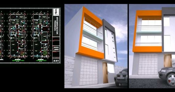 Проект 3-х этажного дома в Автокаде