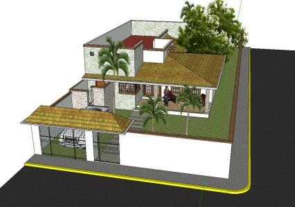 Village house in 3d - 