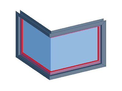 Opening 3d - corner window in 3d