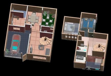 Hotel house in 3d