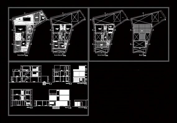 Three-storey building design drawings