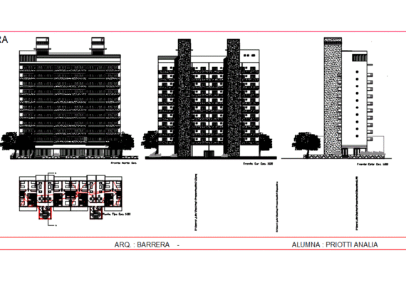 Drawings and projections of the high-rise building