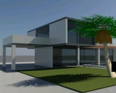 House with swimming pool in 3d