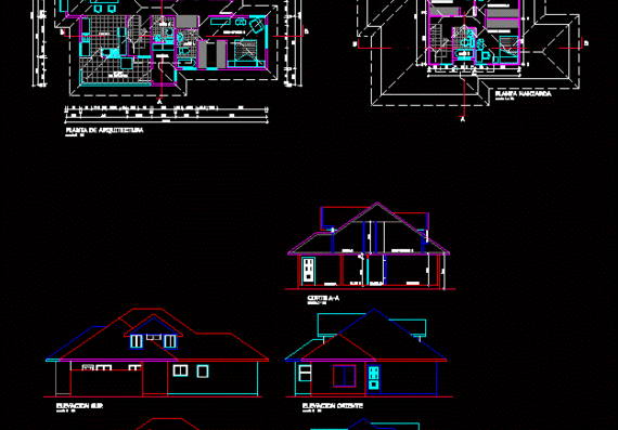 Design of a 2-storey residential building with dimensions and guides