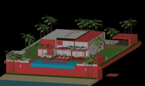 House on the coast in 3d