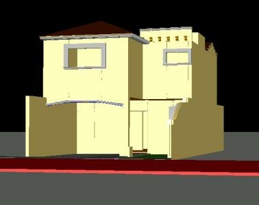 3-dimensional drawing of 2-storey residential building