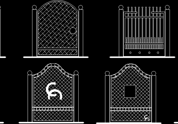 Wrought iron gate grates - different design 