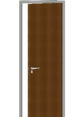 Wooden door with steel frame