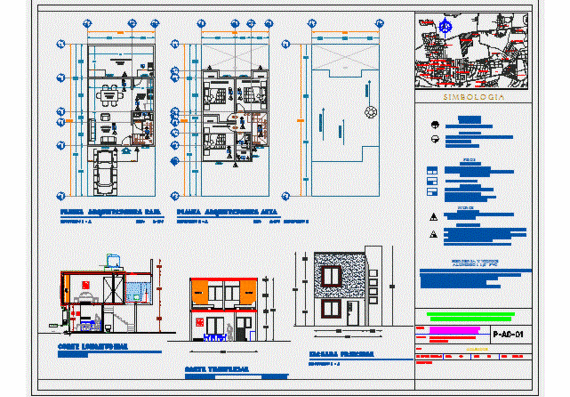 Finished plan of residential building with courtyard